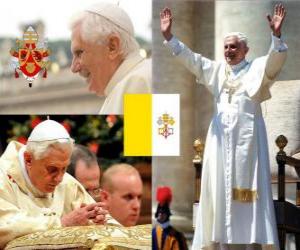 пазл Бенедикт XVI, Йозеф Ратцингер Алоис является 265-м Папой католической церкви.